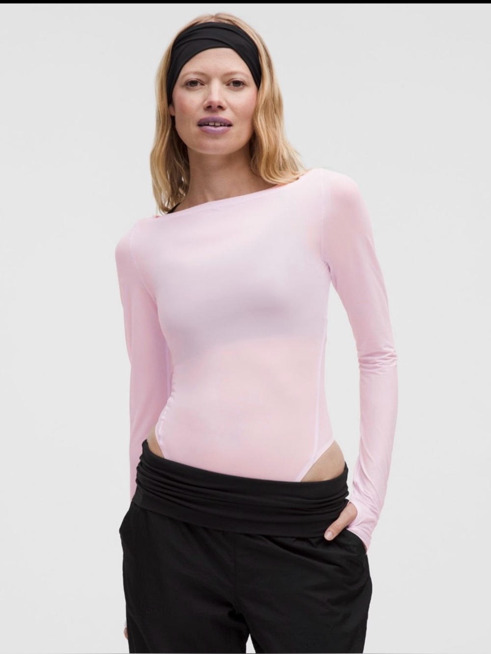 NWOT❤️Wondermost❤️Ultra-Soft Nulu Mesh Boatneck Long-Sleeve Bodysuit Size L - Picture 3 of 7